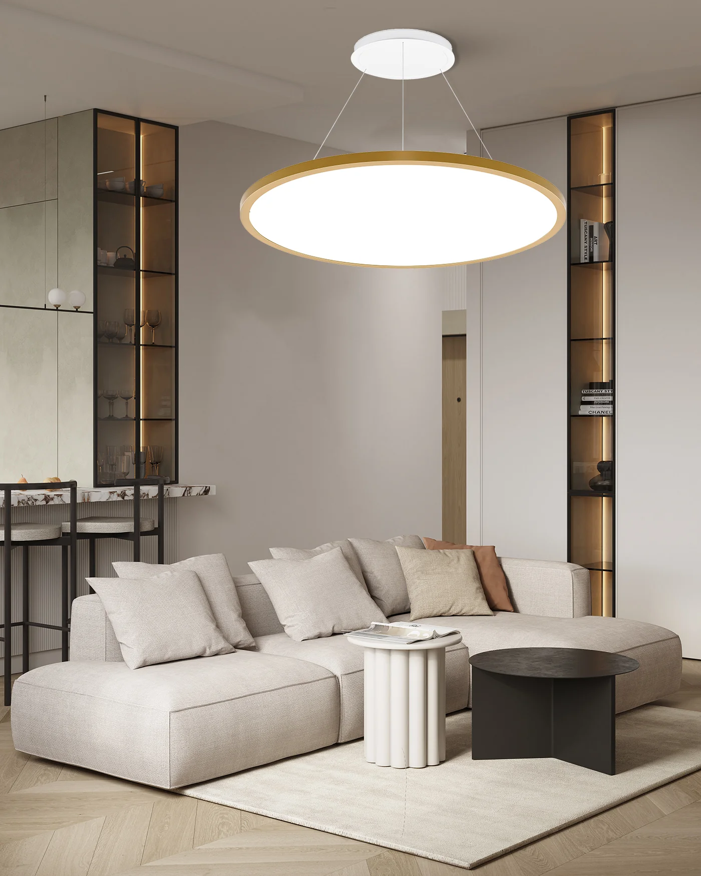 מנורת תלייה פאנל לד אורן פליז | Φ60| CCT – תמונה 3