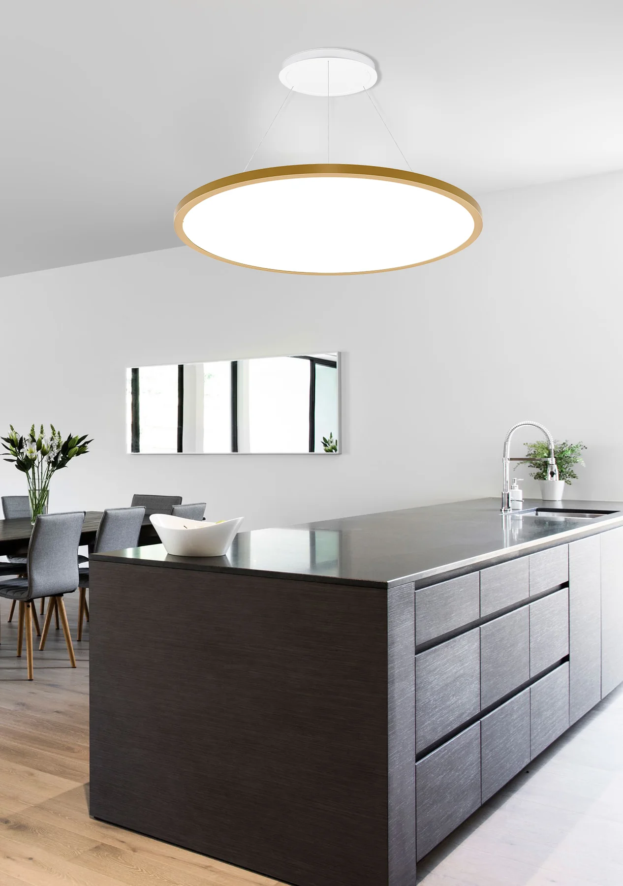 מנורת תלייה פאנל לד אורן פליז | Φ60| CCT – תמונה 4