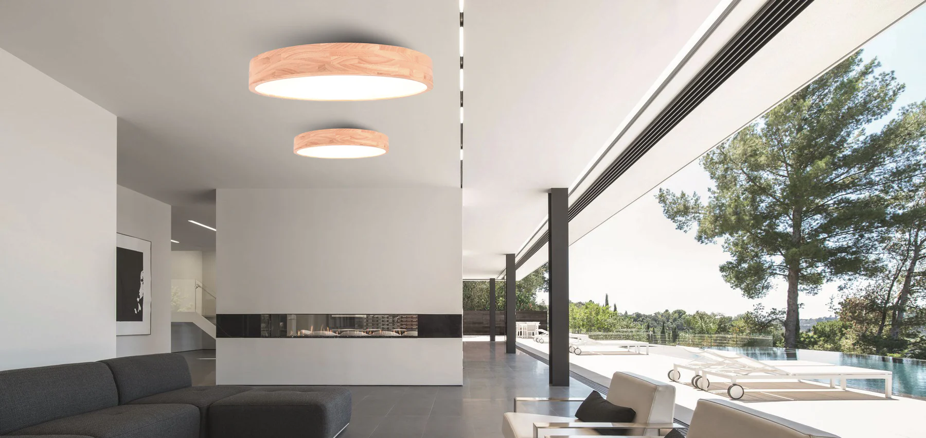 צמוד תקרה ברוש לד| עץ טבעי| Φ40| Φ60| Φ80| CCT – תמונה 2