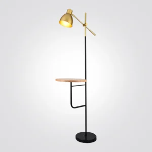 מנורת עמידה בתיה עם שולחן מעץ