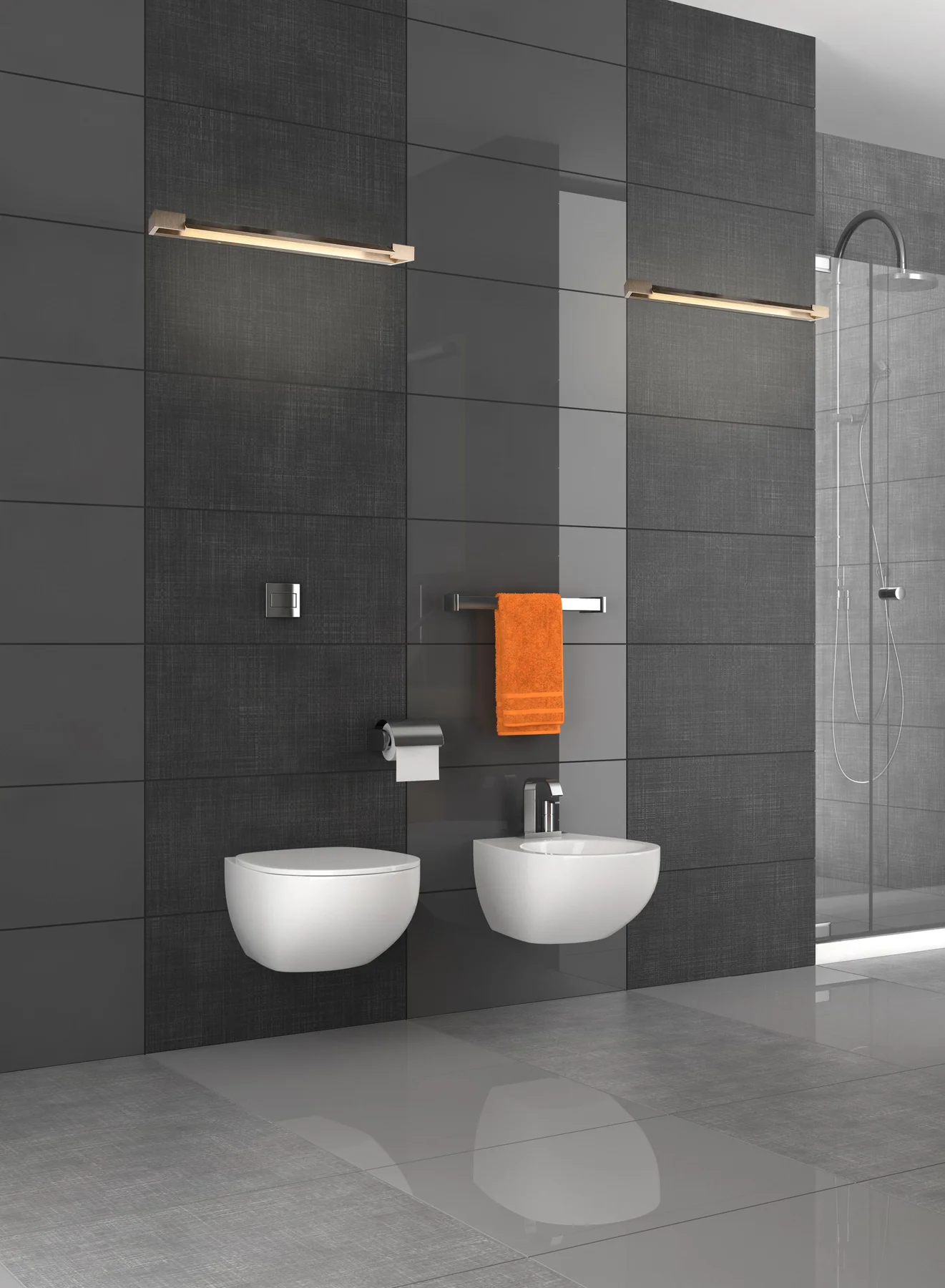 מנורת קיר רון | שחור| פליז| לבן| 30| 60|90 | ס"מ – תמונה 2